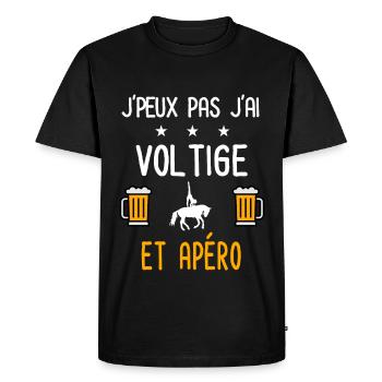 je peux pas j'ai voltige apéro - T-shirt Premium bio Homme - noir - Devant - Nico (187cm)