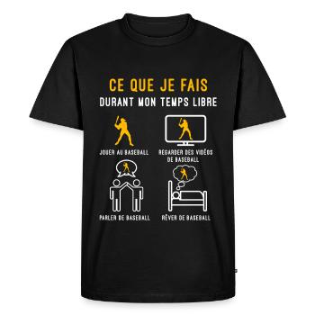baseball temps libre cadeau batteur - T-shirt Premium bio Homme - noir - Devant - Nico (187cm)