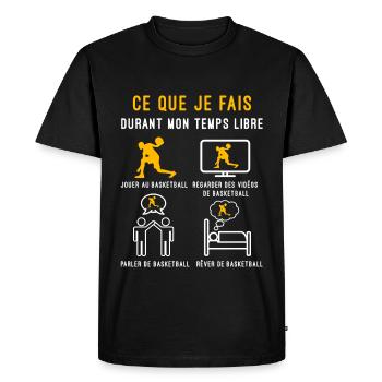 basketball temps libre cadeau basketteur - T-shirt Premium bio Homme - noir - Devant - Nico (187cm)