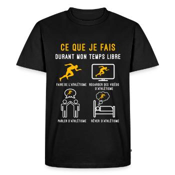 athlétisme course temps libre cadeau athlète - T-shirt Premium bio Homme - noir - Devant - Nico (187cm)