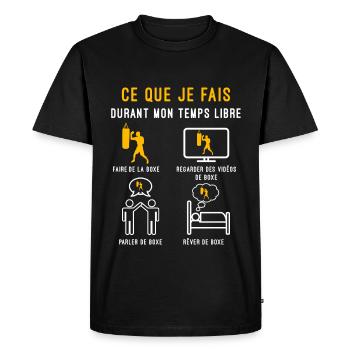 boxe temps libre cadeau boxeur - T-shirt Premium bio Homme - noir - Devant - Nico (187cm)