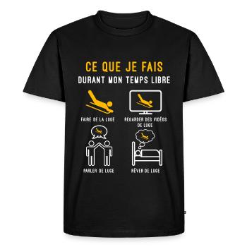 luge temps libre cadeau lugeur - T-shirt Premium bio Homme - noir - Devant - Nico (187cm)