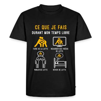 lutte temps libre cadeau lutteur - T-shirt Premium bio Homme - noir - Devant - Nico (187cm)