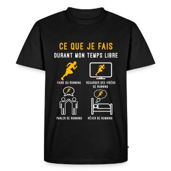 running temps libre cadeau coureur - T-shirt Premium bio Homme - noir - Devant - Nico (187cm)