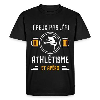 je peux pas j'ai athlétisme sport apéro cadeau - T-shirt Premium bio Homme - noir - Devant - Nico (187cm)