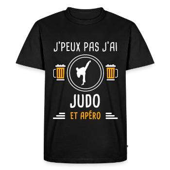 je peux pas j'ai judo apéro cadeau - T-shirt Premium bio Homme - noir - Devant - Nico (187cm)