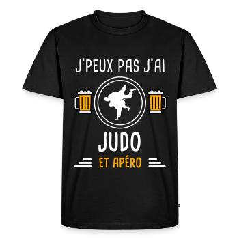 je peux pas j'ai judo judoka apéro cadeau - T-shirt Premium bio Homme - noir - Devant - Nico (187cm)