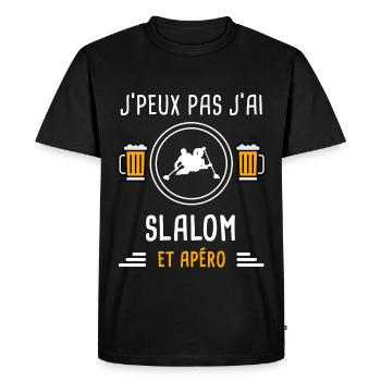 je peux pas j'ai slalom apéro cadeau - T-shirt Premium bio Homme - noir - Devant - Nico (187cm)