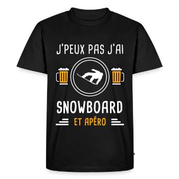 je peux pas j'ai snowboard apéro cadeau - T-shirt Premium bio Homme - noir - Devant - Nico (187cm)
