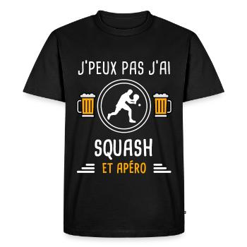je peux pas j'ai squash apéro cadeau - T-shirt Premium bio Homme - noir - Devant - Nico (187cm)