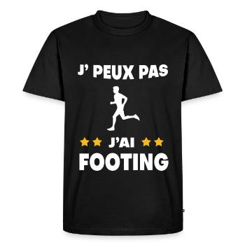 Je peux pas j'ai footing cadeau coureur - T-shirt Premium bio Homme - noir - Devant - Nico (187cm)