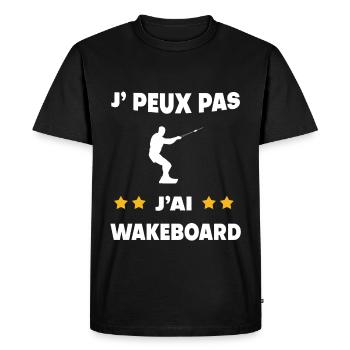 Je peux pas j'ai wakeboard cadeau wakeboardeur - T-shirt Premium bio Homme - noir - Devant - Nico (187cm)