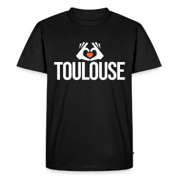 Toulouse j'aime toulouse humour - T-shirt Premium bio Homme - noir - Devant - Nico (187cm)