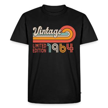 1964 anniversaire Né en 1964 - T-shirt Premium bio Homme - noir - Devant - Nico (187cm)