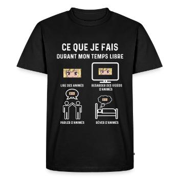 animés temps libre mangaka - T-shirt Premium bio Homme - noir - Devant - Nico (187cm)
