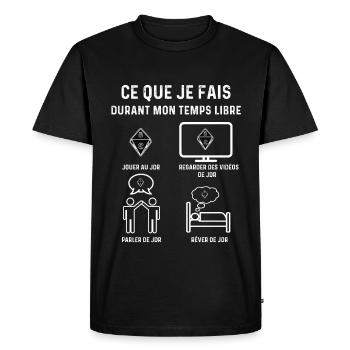 jdr temps libre joueur - T-shirt Premium bio Homme - noir - Devant - Nico (187cm)