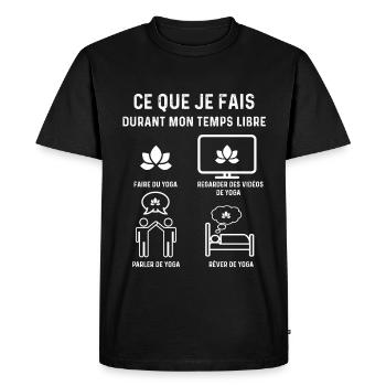 yoga temps libre yogiste - T-shirt Premium bio Homme - noir - Devant - Nico (187cm)