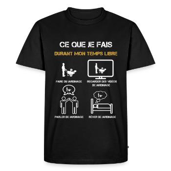 jardinage temps libre humour - T-shirt Premium bio Homme - noir - Devant - Nico (187cm)