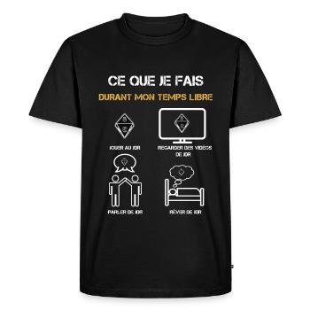 jdr temps libre humour - T-shirt Premium bio Homme - noir - Devant - Nico (187cm)