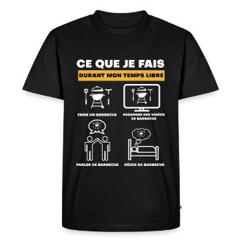 barbecue durant temps libre - T-shirt Premium bio Homme - noir - Devant - Nico (187cm)