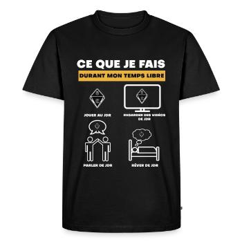 jdr durant temps libre - T-shirt Premium bio Homme - noir - Devant - Nico (187cm)