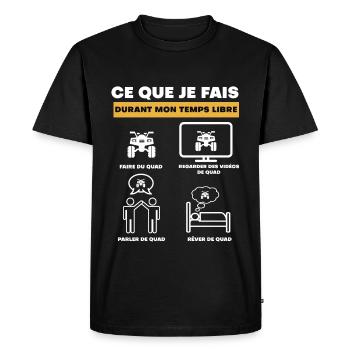 quad durant temps libre - T-shirt Premium bio Homme - noir - Devant - Nico (187cm)