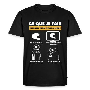 rallye durant temps libre - T-shirt Premium bio Homme - noir - Devant - Nico (187cm)