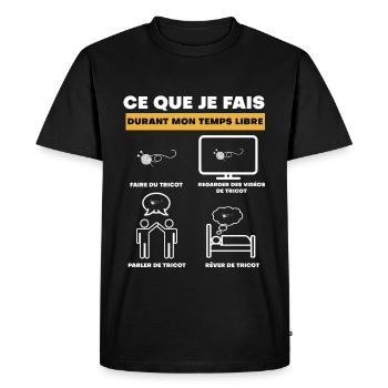 tricot durant temps libre - T-shirt Premium bio Homme - noir - Devant - Nico (187cm)