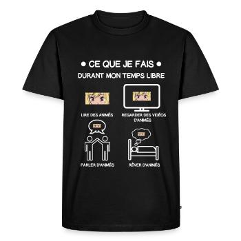 animés temps libre cadeau mangaka - T-shirt Premium bio Homme - noir - Devant - Nico (187cm)