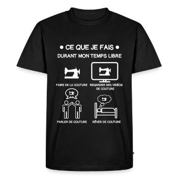 couture temps libre cadeau couturier - T-shirt Premium bio Homme - noir - Devant - Nico (187cm)