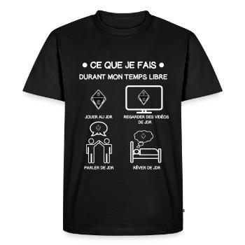jdr temps libre cadeau joueur - T-shirt Premium bio Homme - noir - Devant - Nico (187cm)
