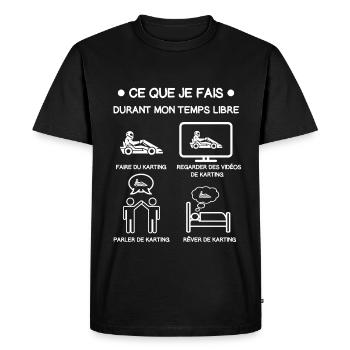 karting temps libre cadeau pilote - T-shirt Premium bio Homme - noir - Devant - Nico (187cm)