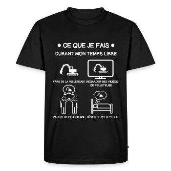 pelleteuse temps libre cadeau pelleteur - T-shirt Premium bio Homme - noir - Devant - Nico (187cm)