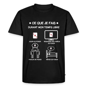 poker temps libre cadeau joueur - T-shirt Premium bio Homme - noir - Devant - Nico (187cm)