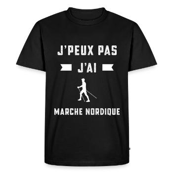 je peux pas j'ai marche nordique marcheur cadeau - T-shirt Premium bio Homme - noir - Devant - Nico (187cm)
