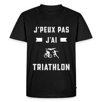 je peux pas j'ai triathlon triathlète cadeau - T-shirt Premium bio Homme - noir - Devant - Nico (187cm)