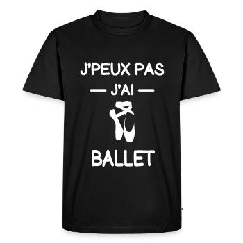 je peux pas j'ai ballet danseur humour - T-shirt Premium bio Homme - noir - Devant - Nico (187cm)