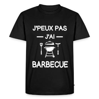 je peux pas j'ai barbecue grilladin humour - T-shirt Premium bio Homme - noir - Devant - Nico (187cm)