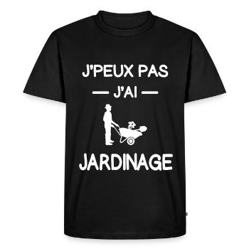 je peux pas j'ai jardinage jardinier humour - T-shirt Premium bio Homme - noir - Devant - Nico (187cm)