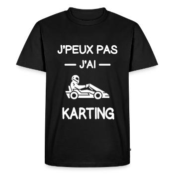 je peux pas j'ai karting pilote humour - T-shirt Premium bio Homme - noir - Devant - Nico (187cm)