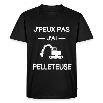 je peux pas j'ai pelleteuse pelleteur humour - T-shirt Premium bio Homme - noir - Devant - Nico (187cm)