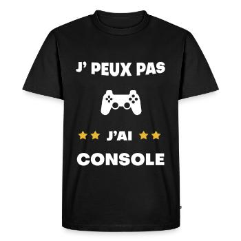 je peux pas j'ai console cadeau gamer - T-shirt Premium bio Homme - noir - Devant - Nico (187cm)