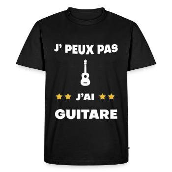 je peux pas j'ai guitare cadeau guitariste - T-shirt Premium bio Homme - noir - Devant - Nico (187cm)