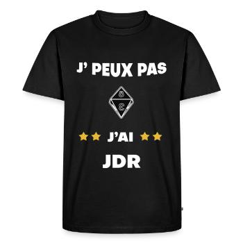 je peux pas j'ai jdr cadeau joueur - T-shirt Premium bio Homme - noir - Devant - Nico (187cm)
