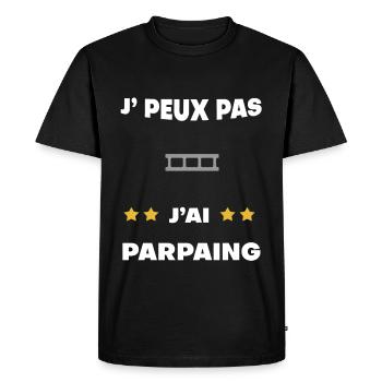 je peux pas j'ai parpaing cadeau maçon - T-shirt Premium bio Homme - noir - Devant - Nico (187cm)