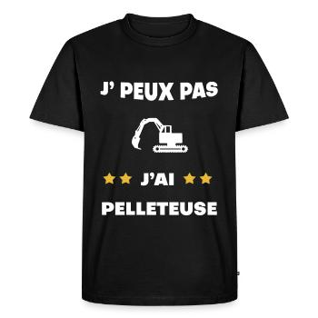 je peux pas j'ai pelleteuse cadeau pelleteur - T-shirt Premium bio Homme - noir - Devant - Nico (187cm)