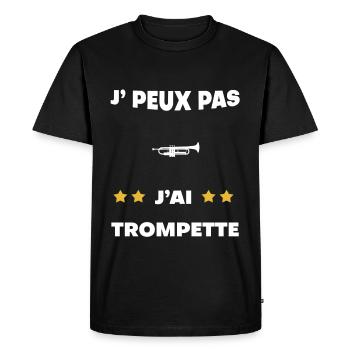 je peux pas j'ai trompette cadeau trompetiste - T-shirt Premium bio Homme - noir - Devant - Nico (187cm)