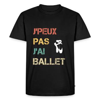 je peux pas j'ai ballet cadeau danseur - T-shirt Premium bio Homme - noir - Devant - Nico (187cm)