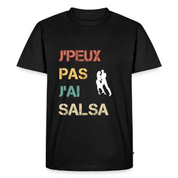 je peux pas j'ai salsa cadeau salsero - T-shirt Premium bio Homme - noir - Devant - Nico (187cm)