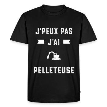 je peux pas j'ai pelleteuse pelleteur cadeau - T-shirt Premium bio Homme - noir - Devant - Nico (187cm)
